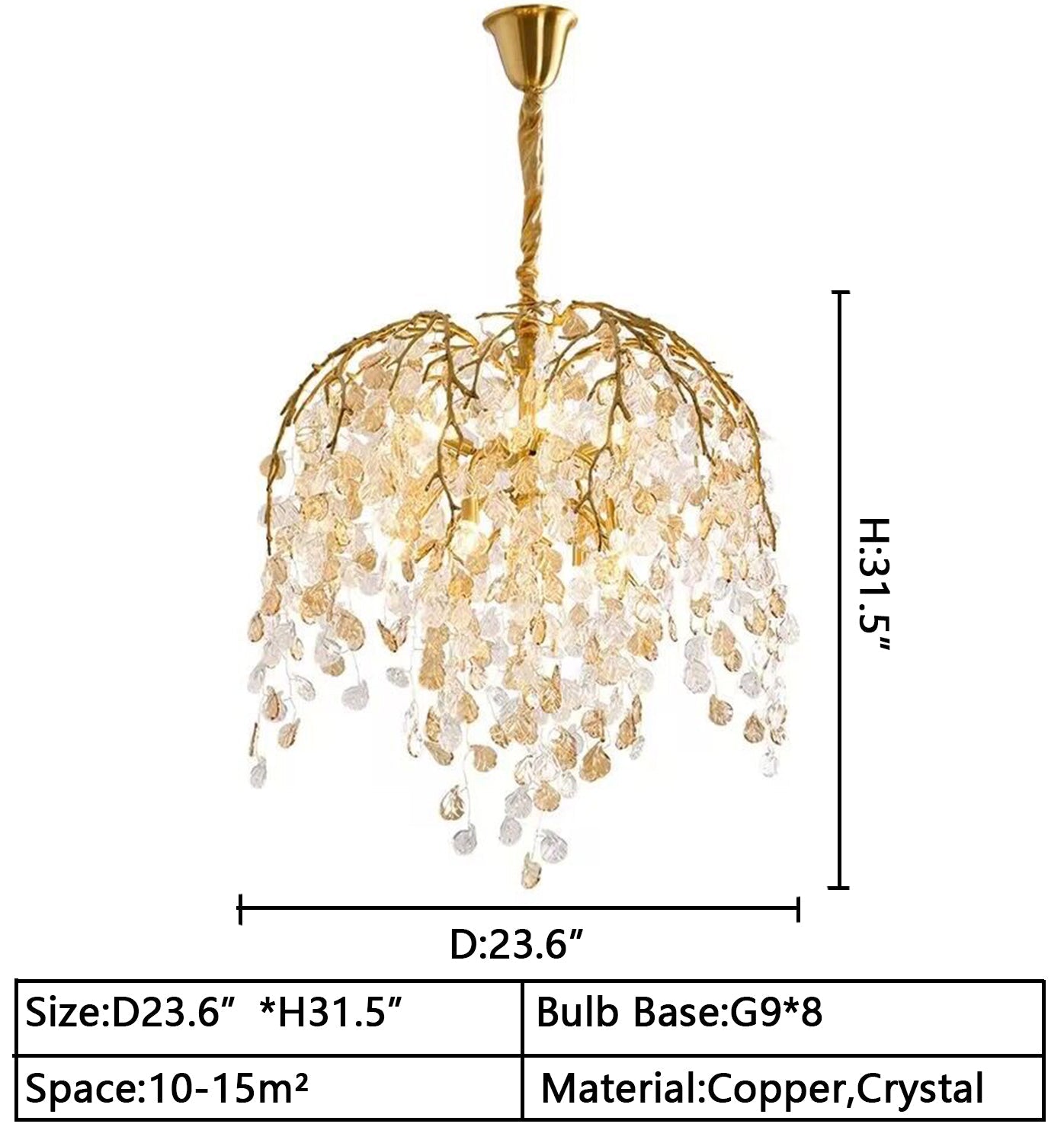 Modern Luxury Leaf Branch Glass Chandelier for Living/Dining Room/Bedroom-MEET LIGHTING
