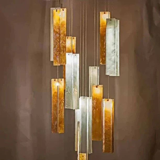 Art Design 1/25/60/84-Light Colorful Rectangle Cluster Glass Tile Pendant/Chandelier-MEET LIGHTING