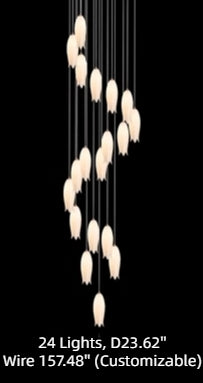 Modern White Ceramic Elegant Tulip Flower Chandelier For Foyer/Staircase-MEET LIGHTING