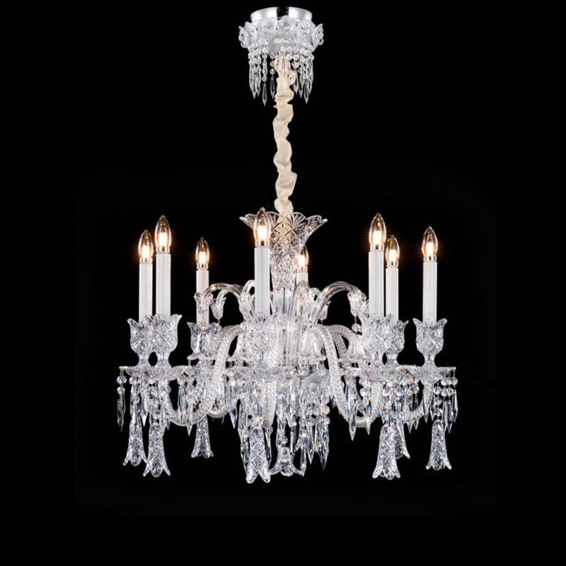 Opulent Classic Candle Crystal Grand Chandelier chandeliers for dining room,chandeliers for stairways,chandeliers for foyer,chandeliers for bedrooms,chandeliers for kitchen,chandeliers for living room Kevinstudiolives 8 Lights 27.9" x 21.65" H  