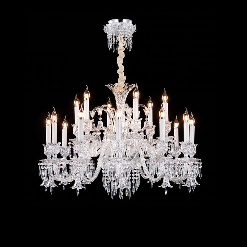 Opulent Classic Candle Crystal Grand Chandelier chandeliers for dining room,chandeliers for stairways,chandeliers for foyer,chandeliers for bedrooms,chandeliers for kitchen,chandeliers for living room Kevinstudiolives 18 Lights 37" W x 27.95" H  