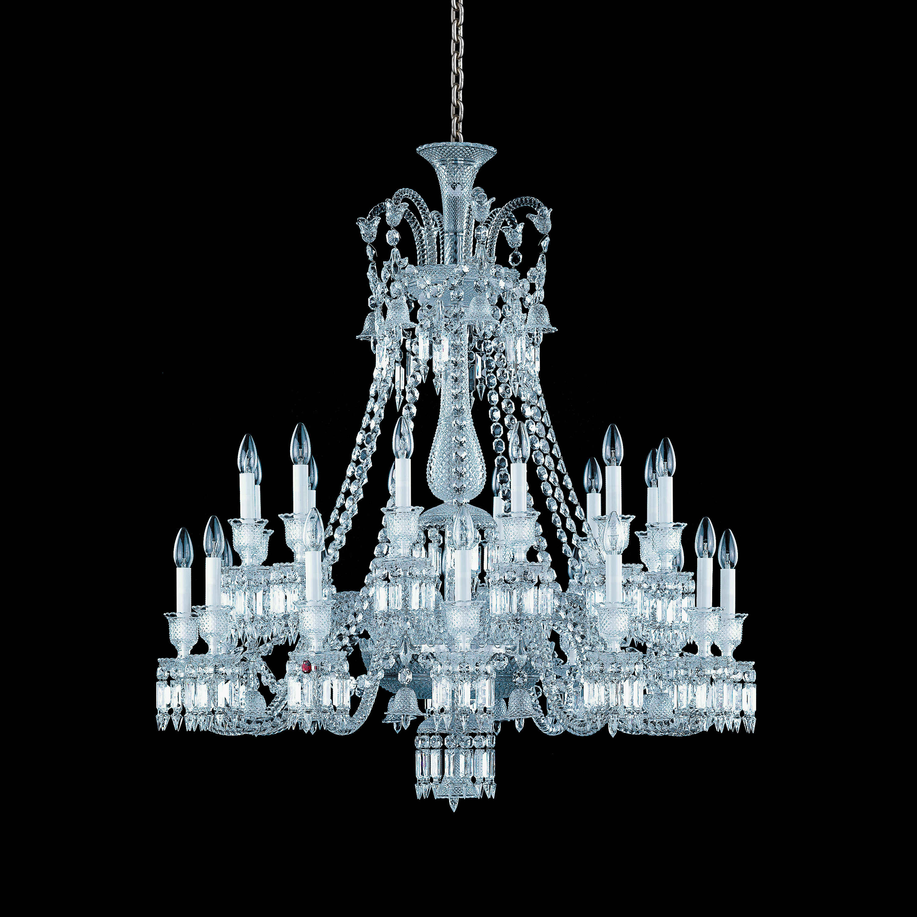 Light Luxury Classic Short Version Tiered Candle Light Crystal Chandelier for High-ceiling Rooms/Living Room-MEET LIGHTING