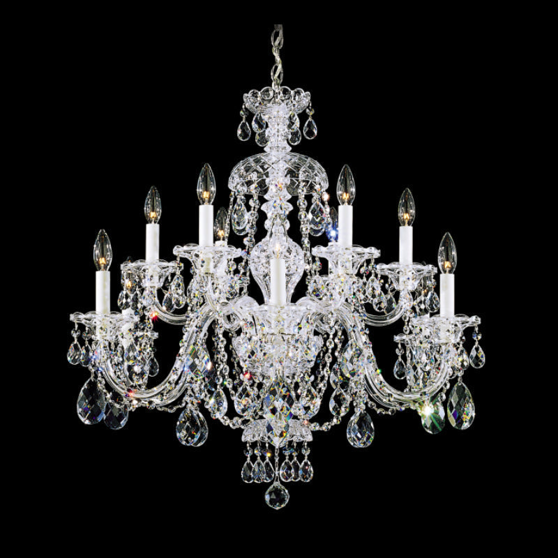 Meet Crystal Chandelier Sterling 12-lt 29" Chandelier