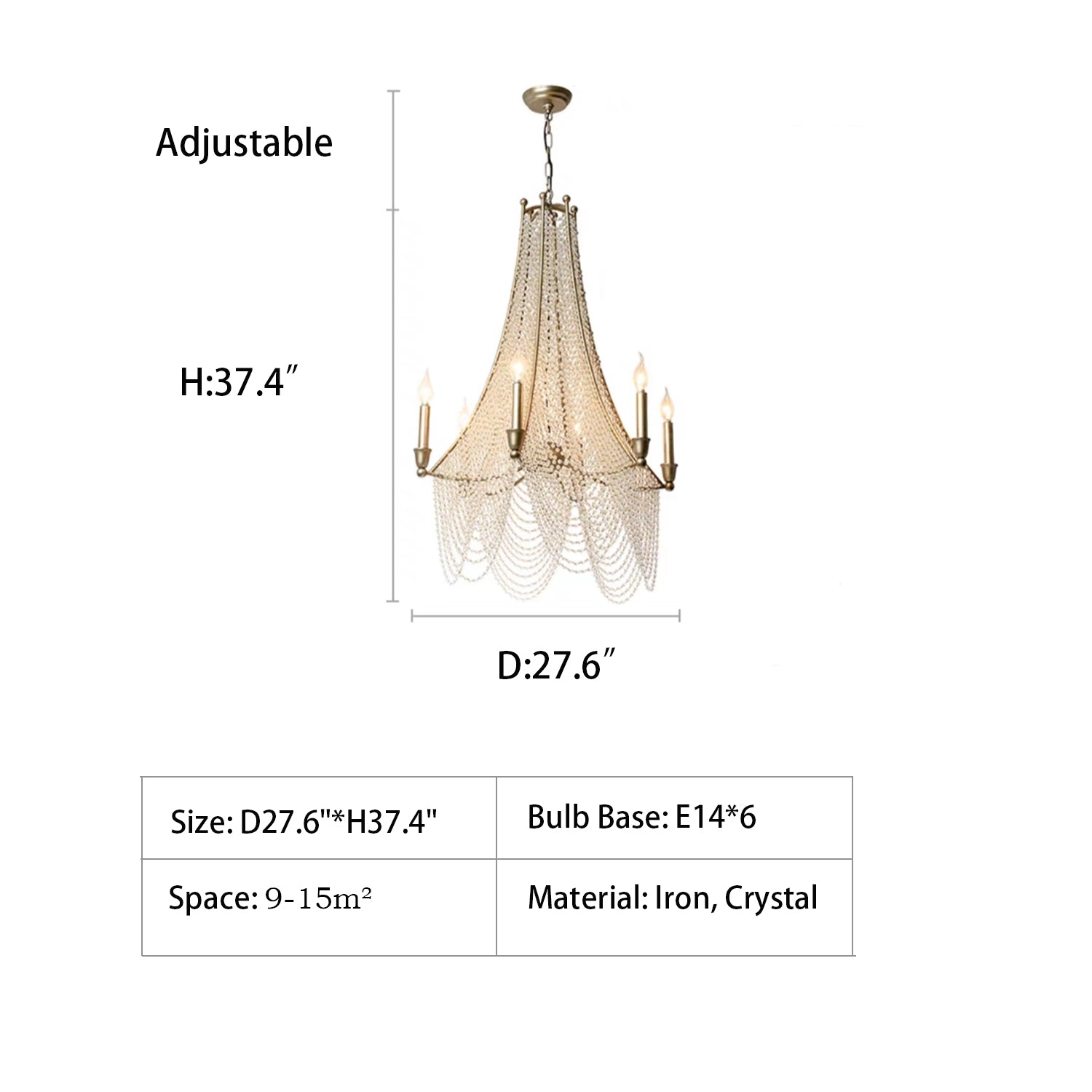 Extra Large European Crystal Beaded Chandelier Candle Light for Stairs / Duplex / Villa-MEET LIGHTING