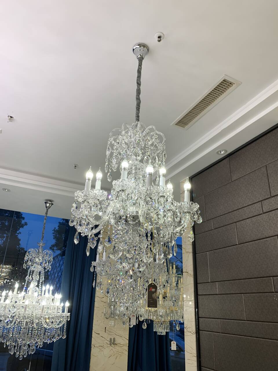 Luxury Classic Clear Crystal Chandelier for Foyer/Staircase/Entryway/Hallway-MEET LIGHTING