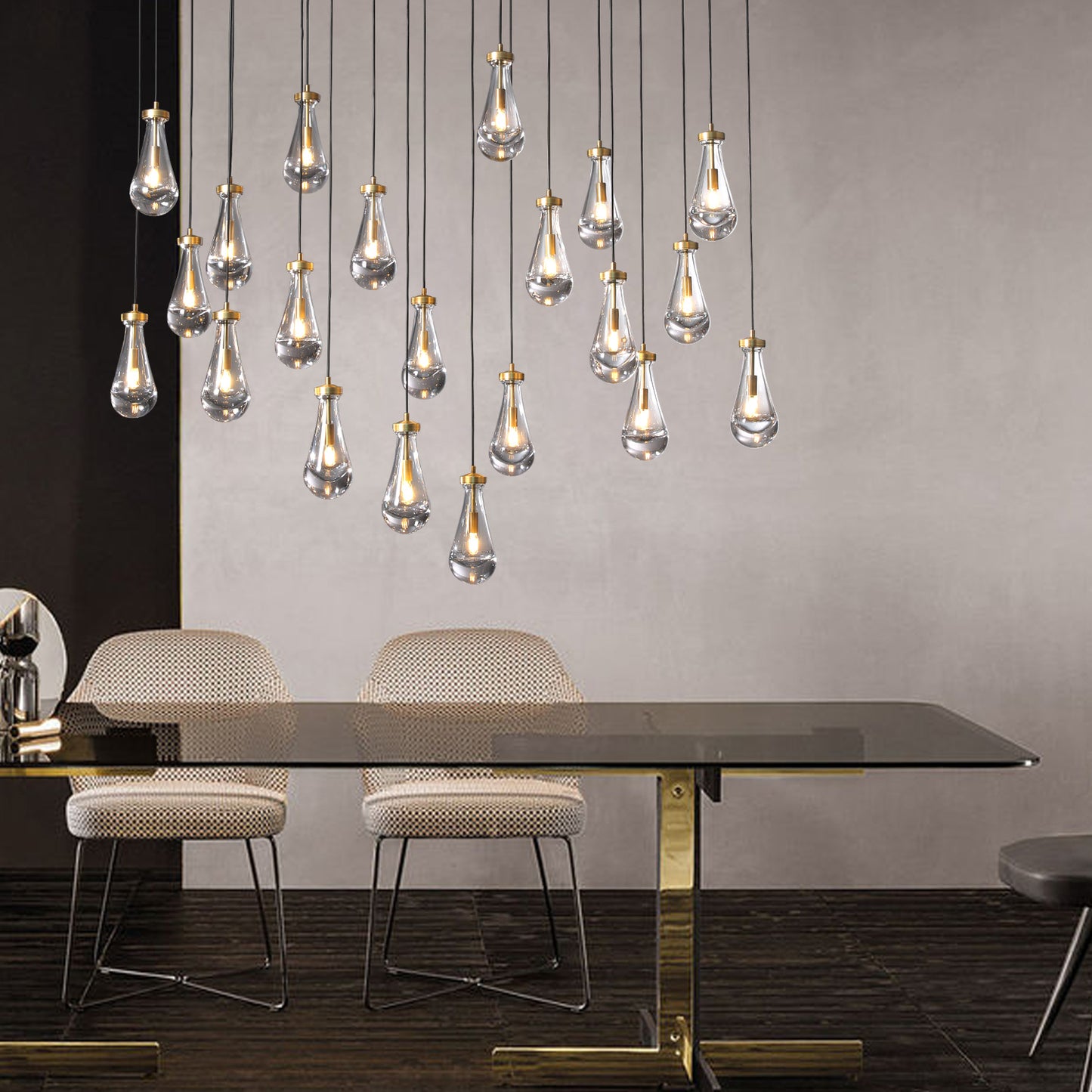 Modern Raindrop Rectangle Chandelier