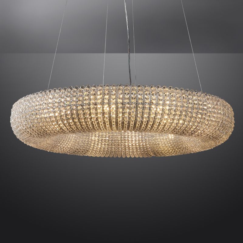 Halo Crystal Round LED Chandelier 32" - thebelacan