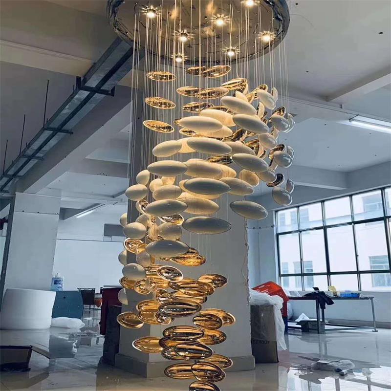 Modern Artistic Unique Golden Dragon Egg Chandelier for Staircase/ Sales Center/ Hotel-MEET LIGHTING
