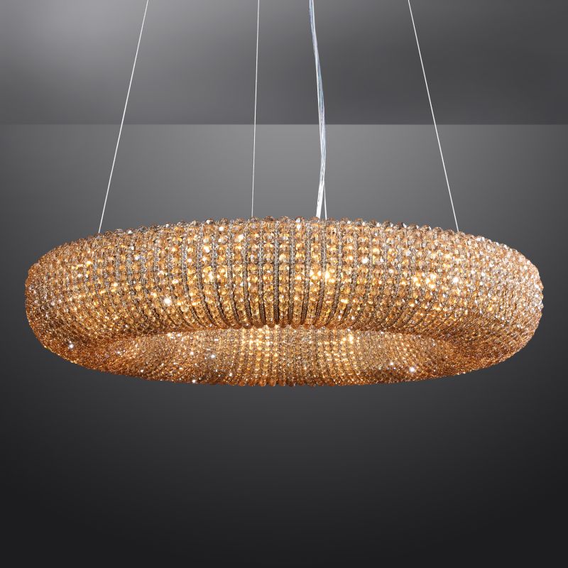 Halo Crystal Round LED Chandelier 32" - thebelacan