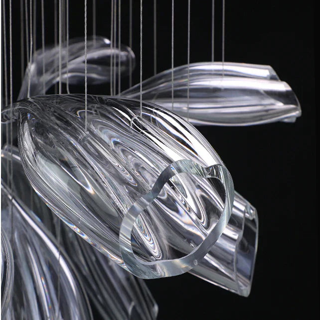 Light Luxury Art Design Petal-like Glass Chandeliers-MEET LIGHTING