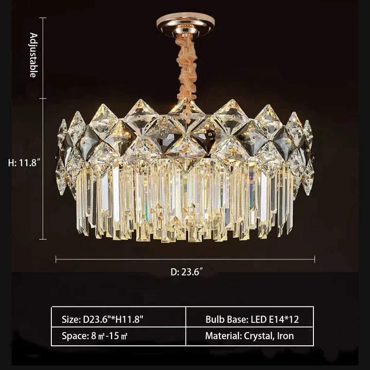 Modern Luxury Tiered Transparent Crystal Chandelier Suit for Living/Dining Room/Bedroom-MEET LIGHTING
