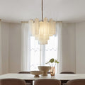 Matte White 36-Tube Murano Glass Chandelier
