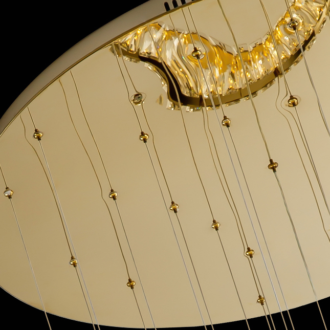 Modern Multi Gold Donuts Shape Crystal Chandelier Ring Round Light Fixture for Foyer Staircase/ Living Room/ Bar/ Hotel Lobby/ Entryway/ LOFT-MEET LIGHTING