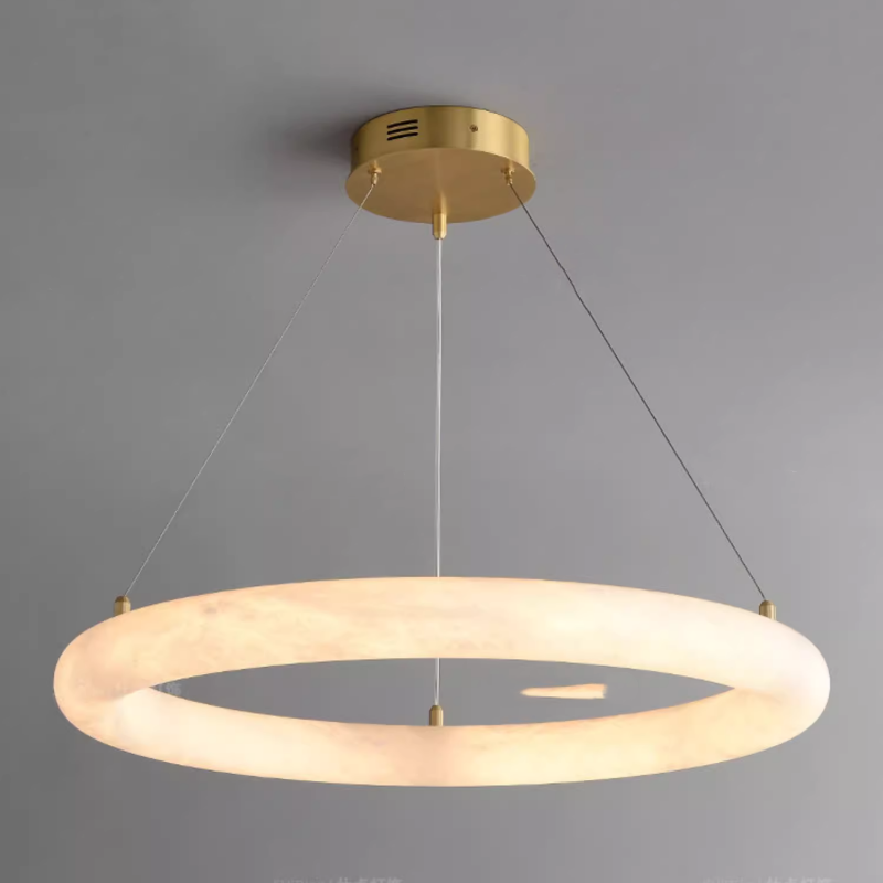 Spain Alabaster Brass Ring Pendant Lights