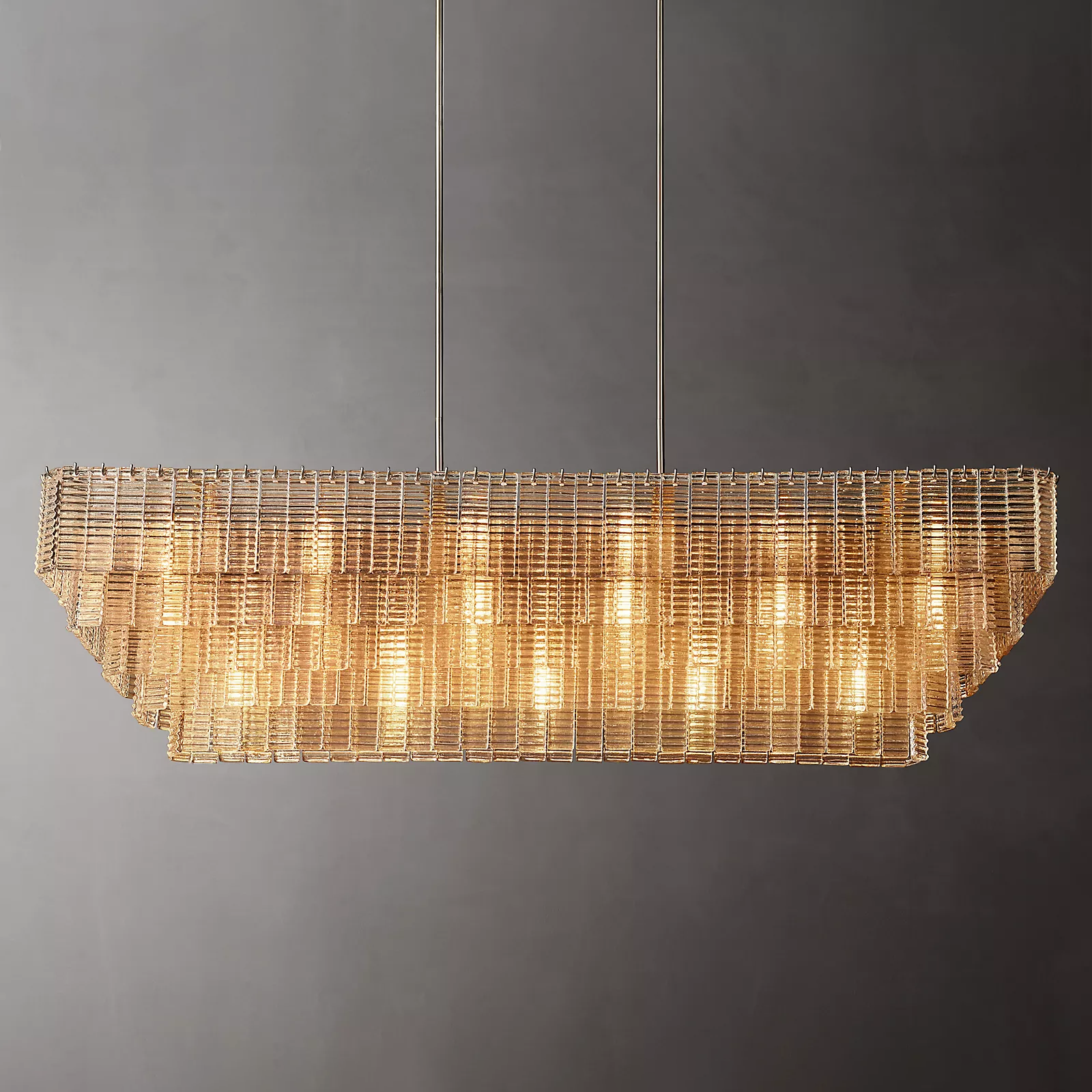 Siren Glass Rectangular Chandelier 77"