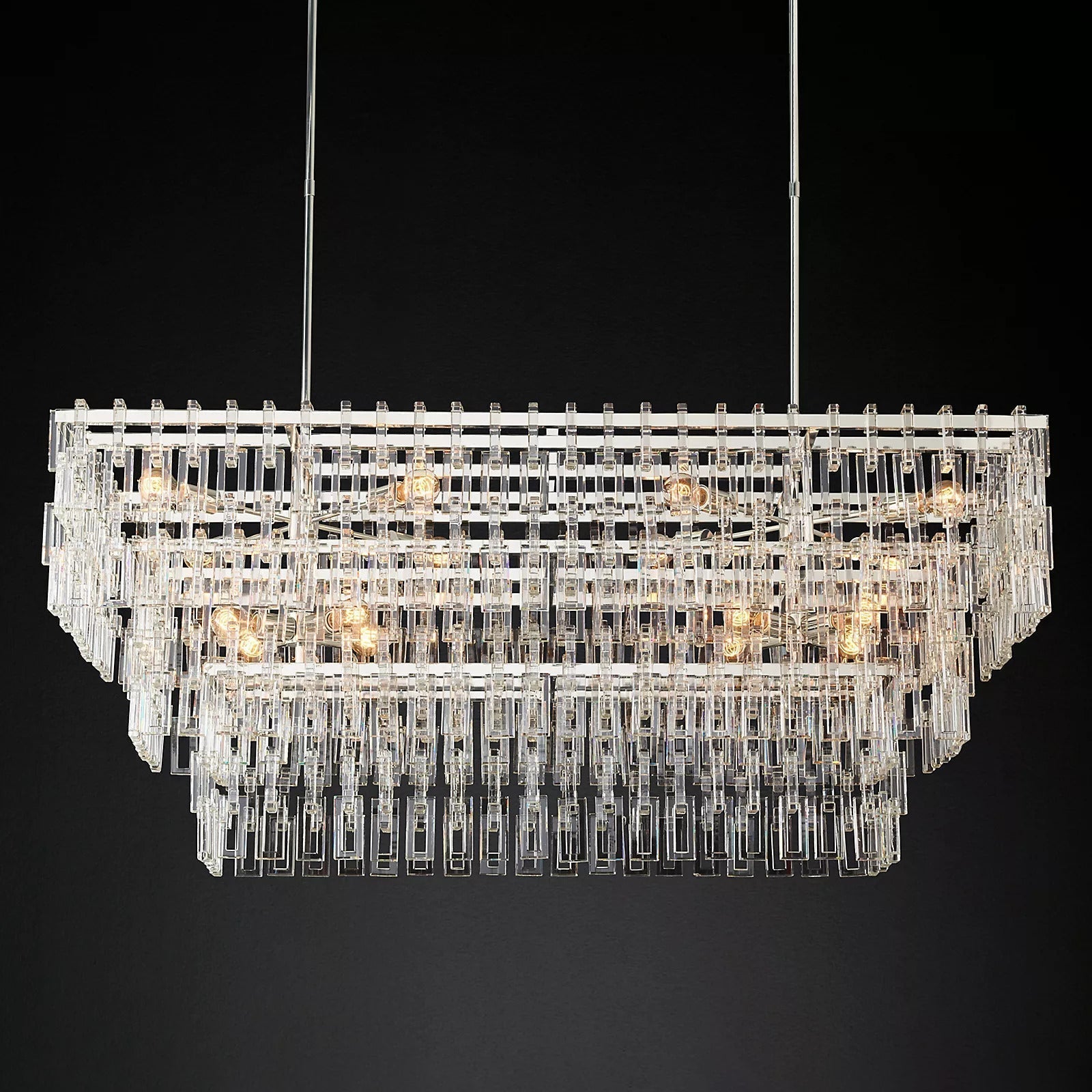 Mariogold Multi-Tier Crystal Chain Rectangle Chandelier 60" 72"
