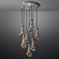 Modern Raindrop Solid Brass Round Chandelier 18",7 Lights