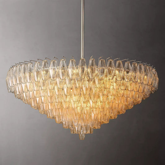 Chara Glass Tiered Round Chandelier 47"