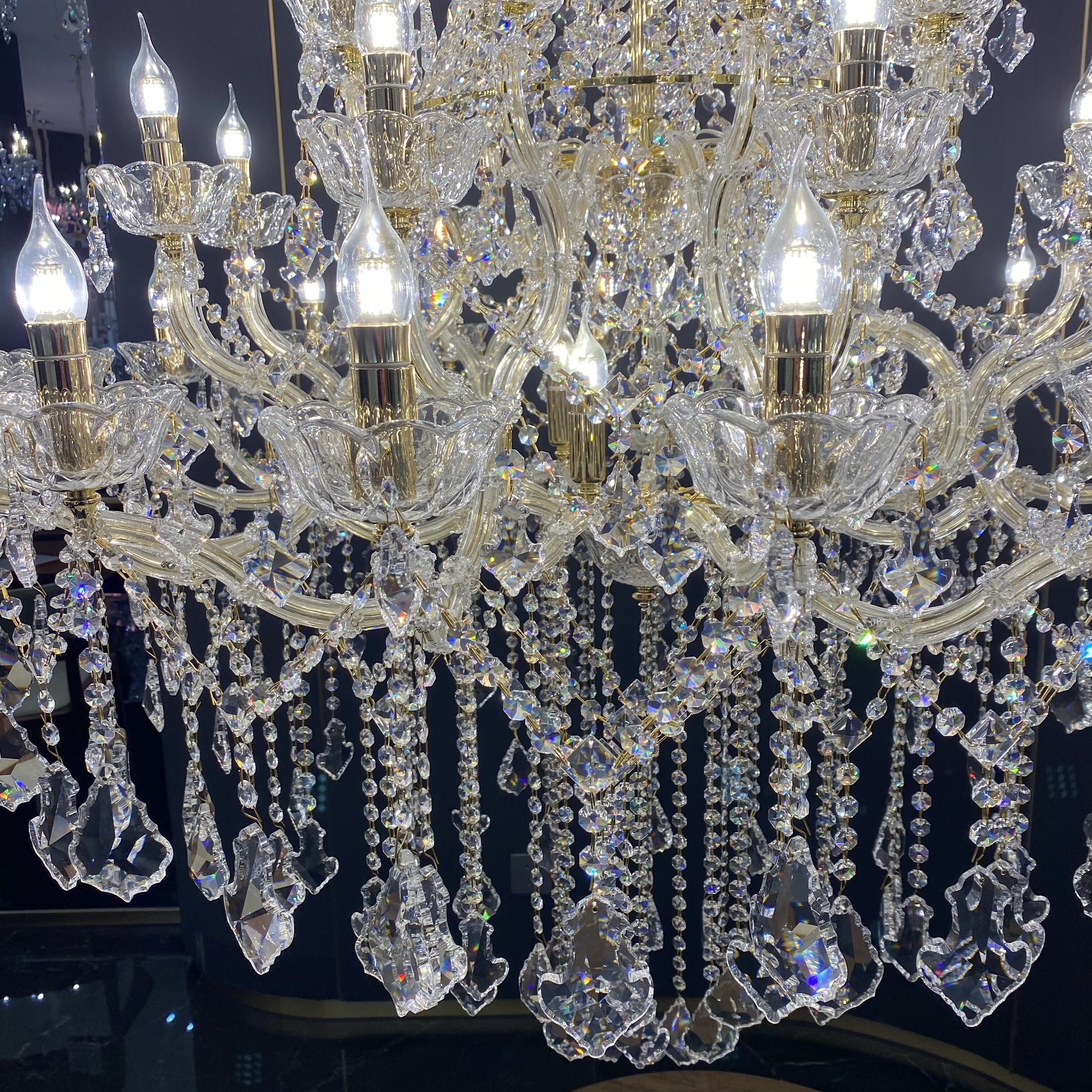 Extra Large French Candle Crystal Chandelier Ceiling Art Branch Foyer/Staircase Light Fixture-MEET LIGHTING