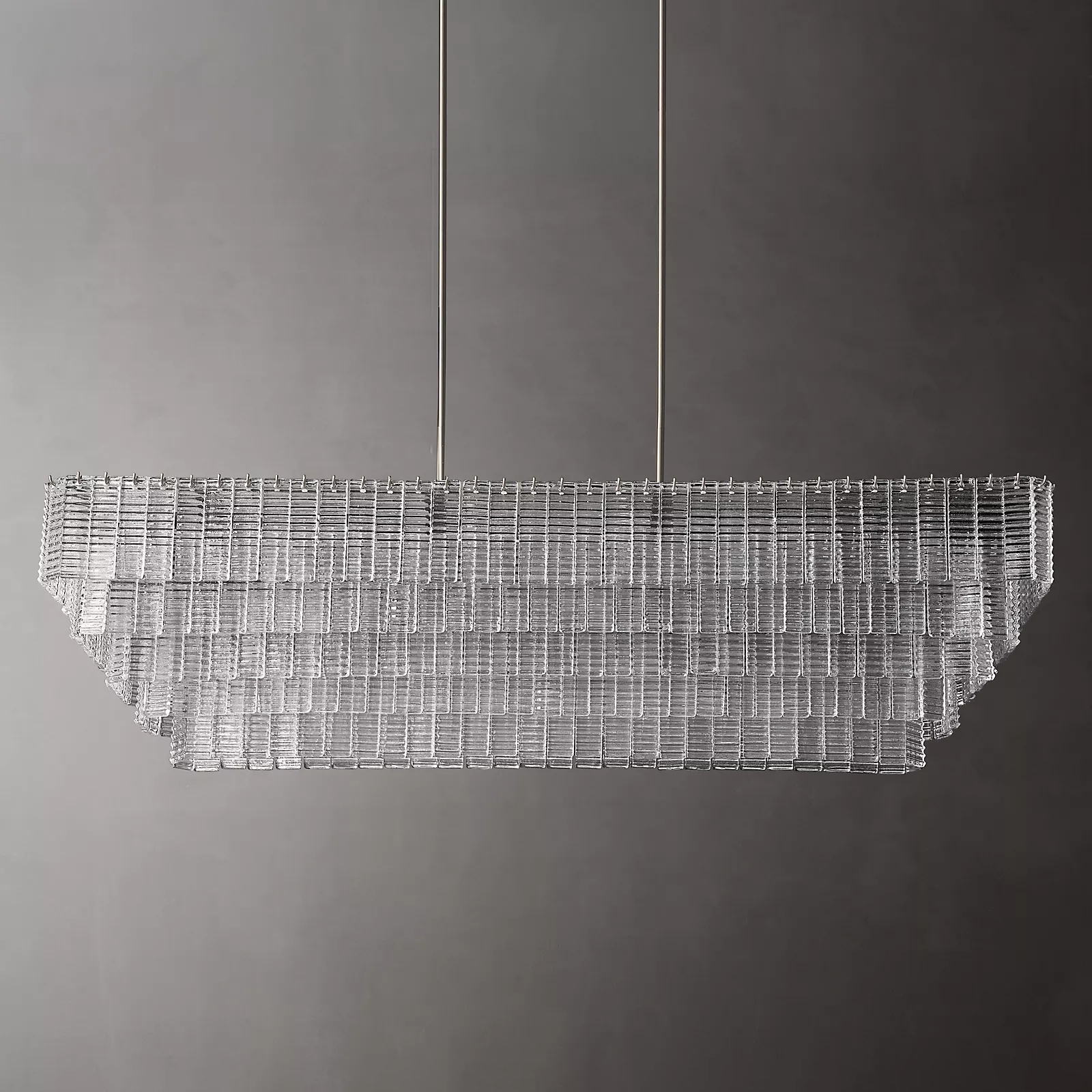 Siren Glass Rectangular Chandelier 77"