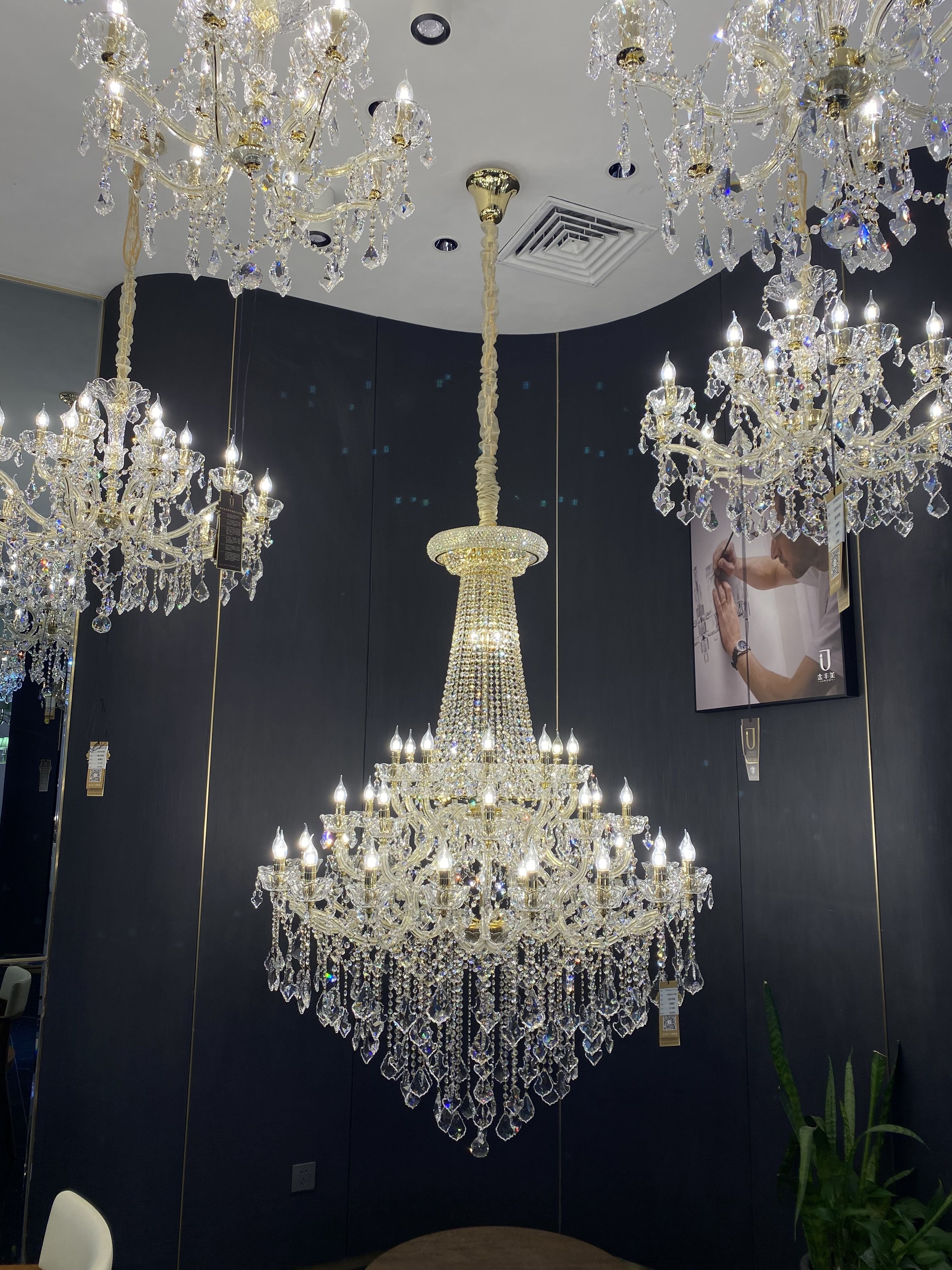 Extra Large French Candle Crystal Chandelier Ceiling Art Branch Foyer/Staircase Light Fixture-MEET LIGHTING
