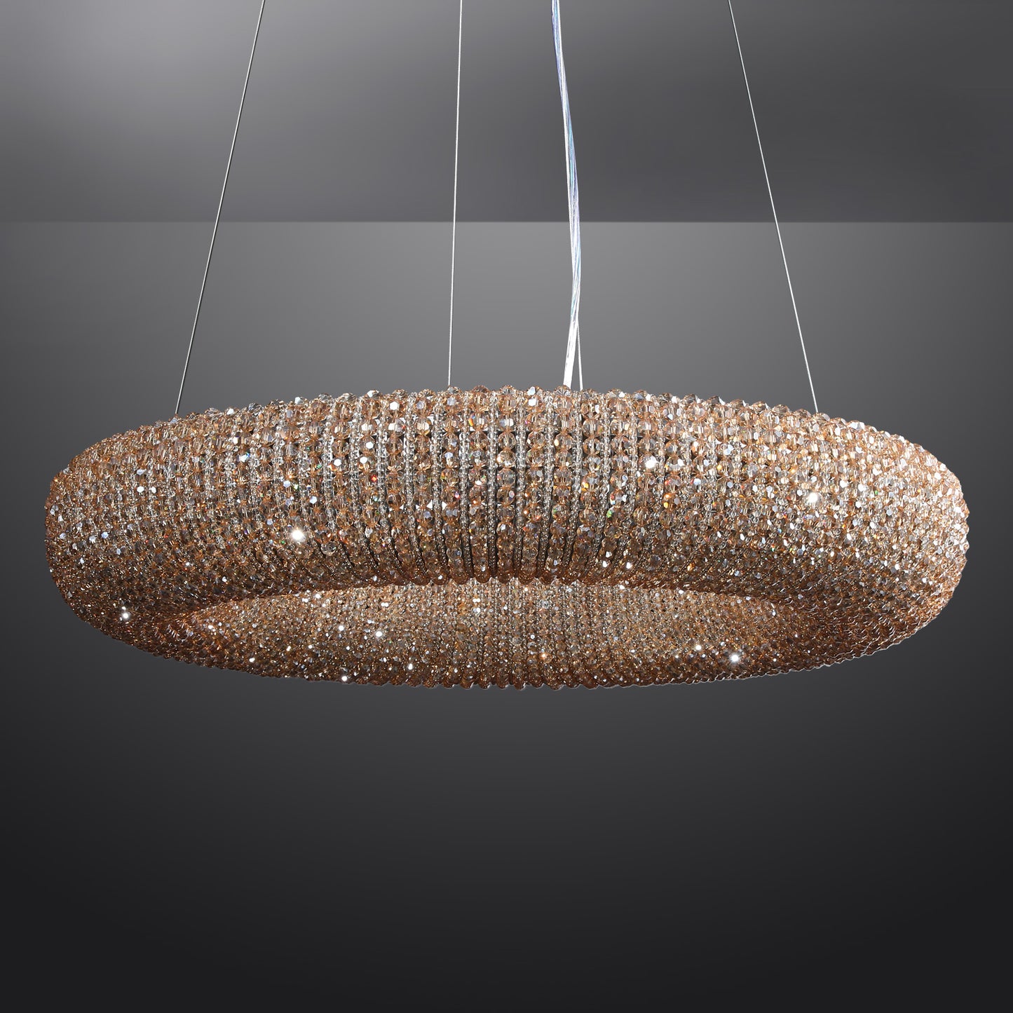 Halo Crystal Aperture Round Chandelier D72"