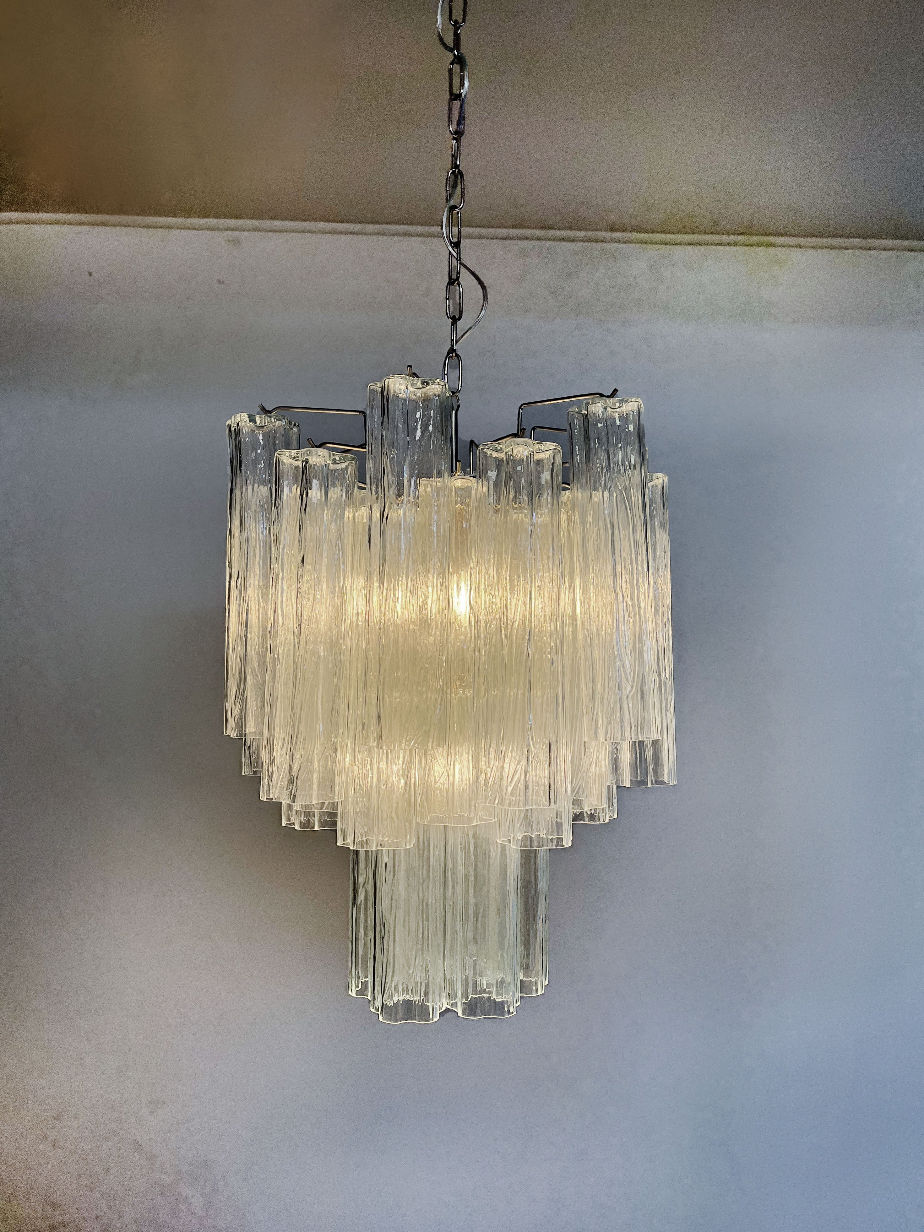Murano Chandelier – 30 tubes – Clear Glass Tubes by Meetlighting