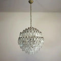 Spherical Murano Glass Poliedri Clear Chandelier 23.6"