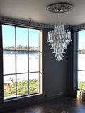 White/transparent 85-Petal Murano Glass Chandelier
