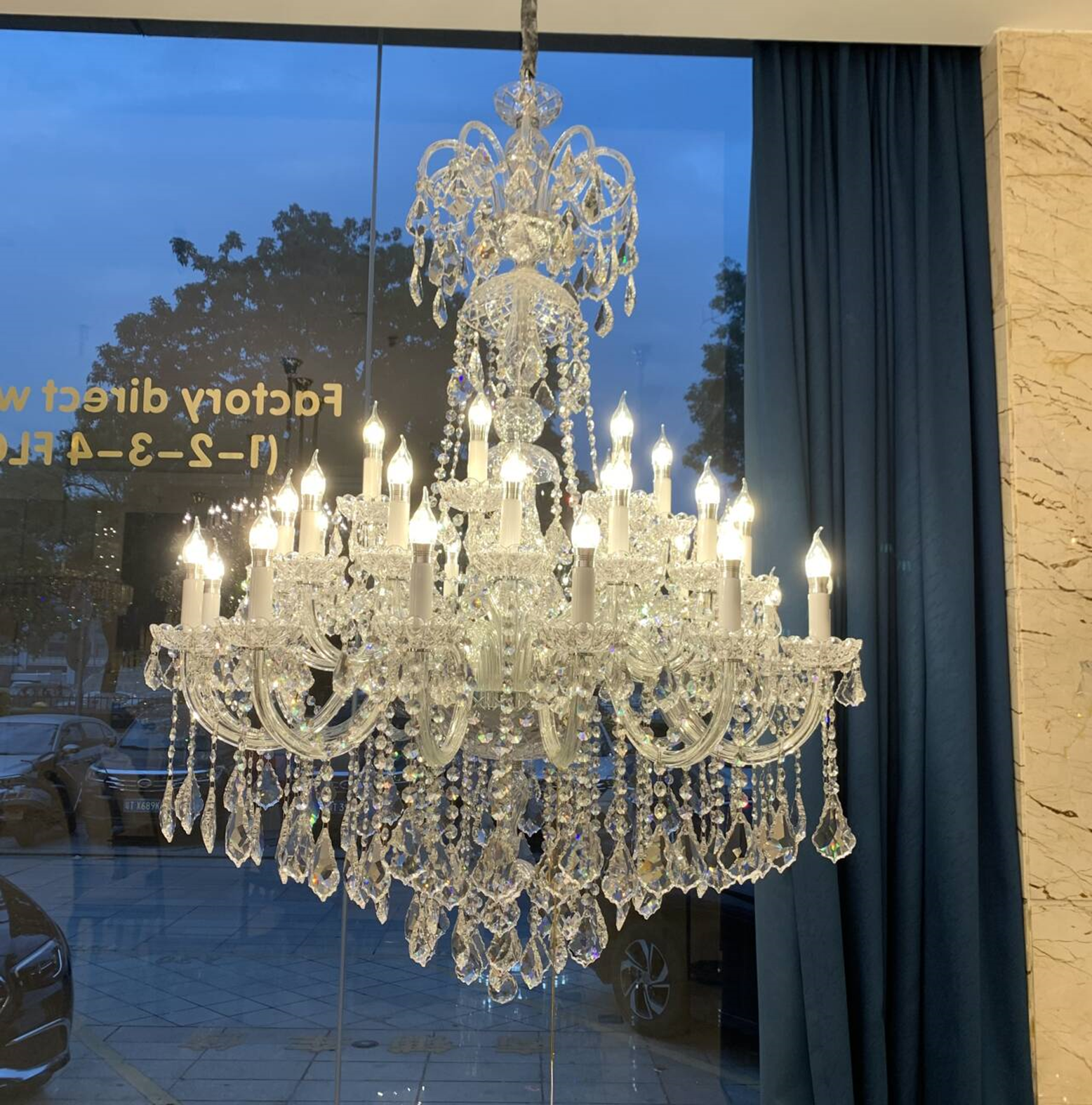 Luxury Classic Clear Crystal Chandelier for Foyer/Staircase/Entryway/Hallway-MEET LIGHTING