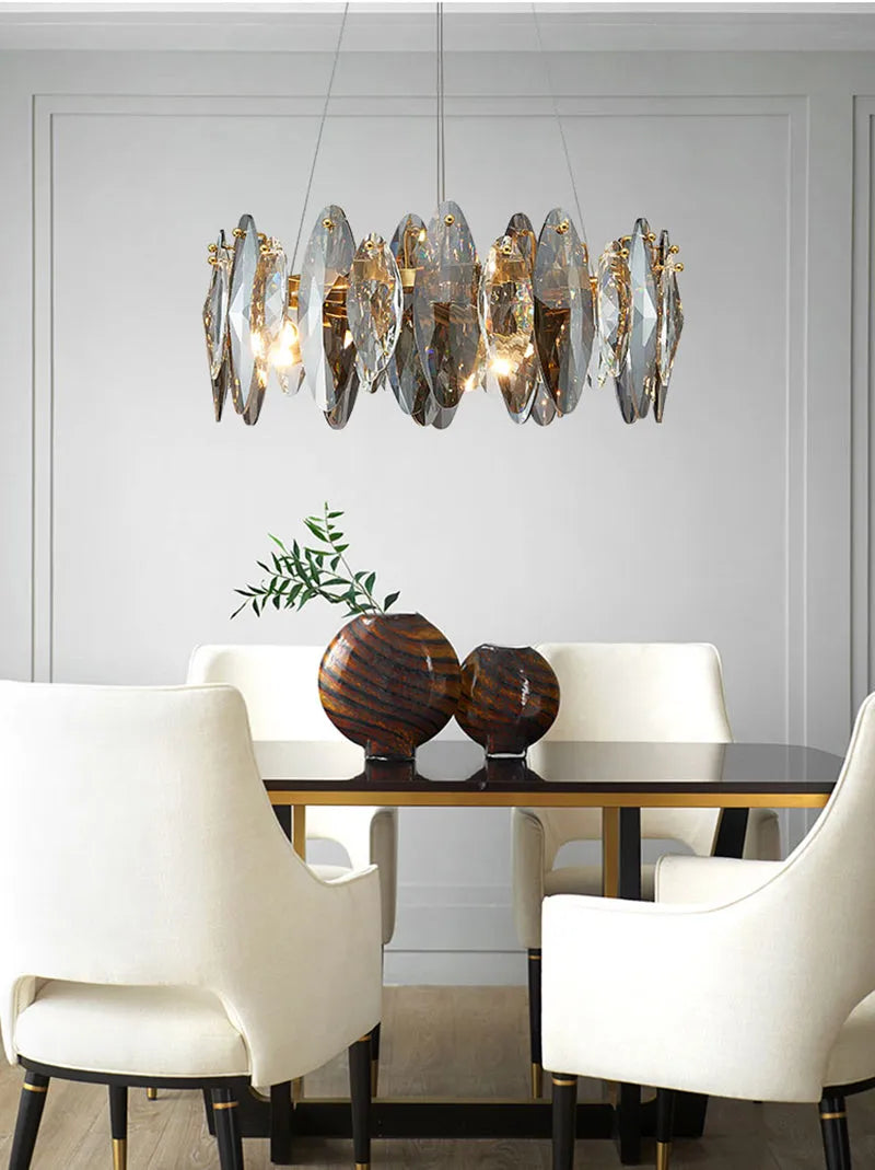 Multi-Sided Crystal Round Chandelier