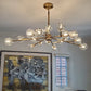 Boule Modern Smoke Crystal Round Chandelier 60" Over Dining Table