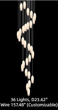 Modern White Ceramic Elegant Tulip Flower Chandelier For Foyer/Staircase-MEET LIGHTING