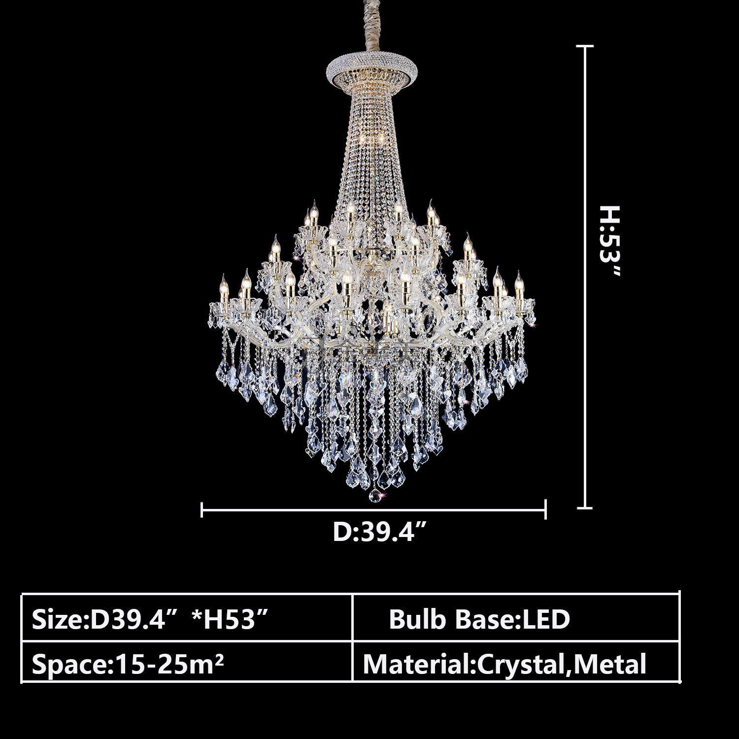 Extra Large French Candle Crystal Chandelier Ceiling Art Branch Foyer/Staircase Light Fixture-MEET LIGHTING