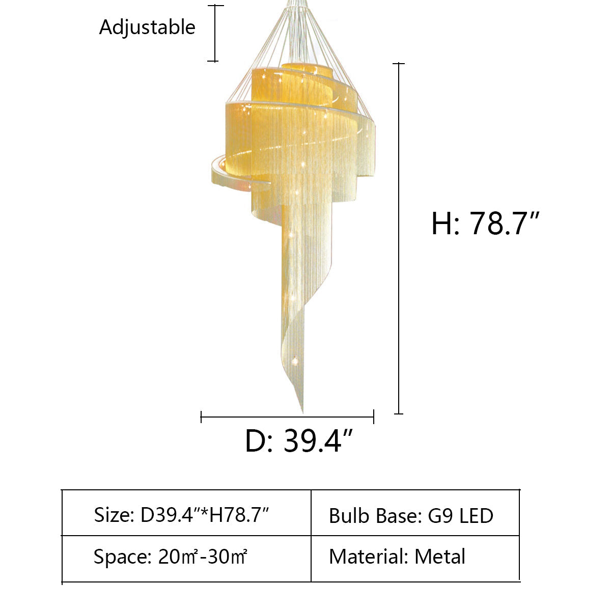 Extra Large Multi-layered Post-Modern Luxury Metal Chains Chandelier for High-ceiling Room-MEET LIGHTING