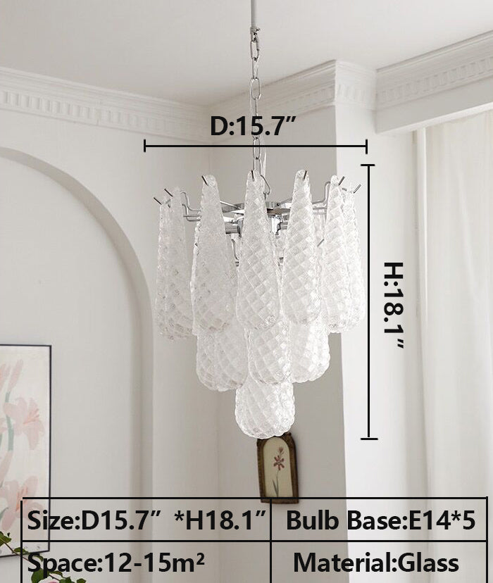 Light Luxury Multi-layered Teardrop Waterfall Chandelier for Living Room/Bedroom-MEET LIGHTING
