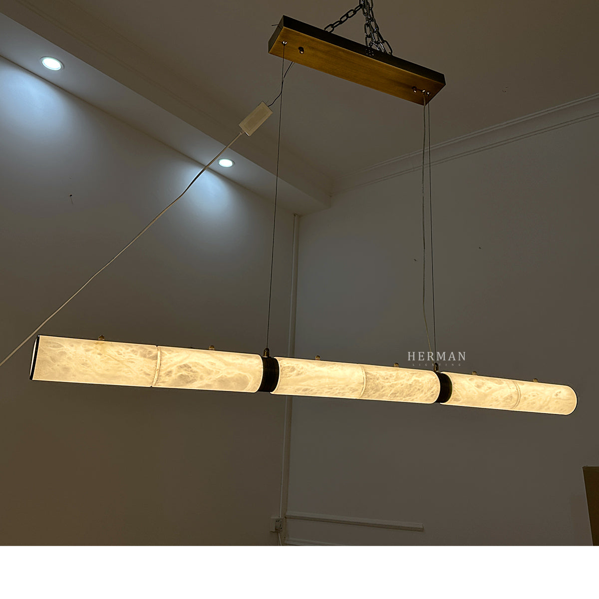 Alabaster Magnificence Art Linear Chandelier