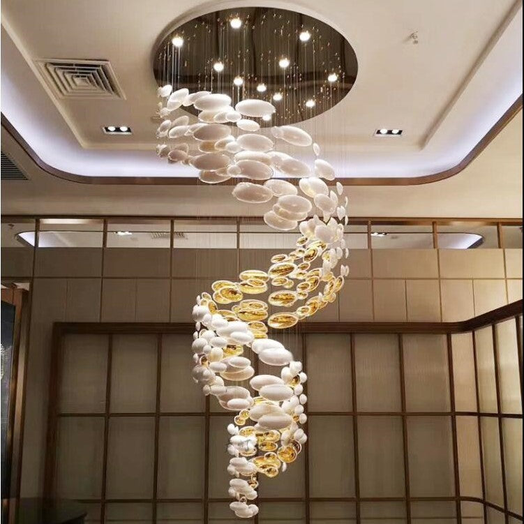 Modern Artistic Unique Golden Dragon Egg Chandelier for Staircase/ Sales Center/ Hotel-MEET LIGHTING