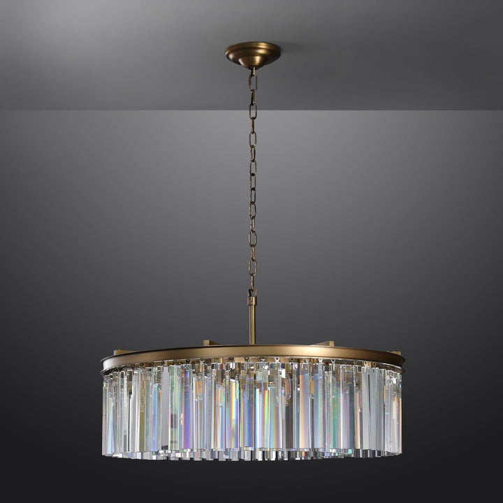 Rhys Round Chandelier 32" ,Crystal Prism