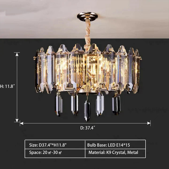 Modern Elegant Transparent Crystal Gold Chandelier Suit for Dining/Living Room-MEET LIGHTING