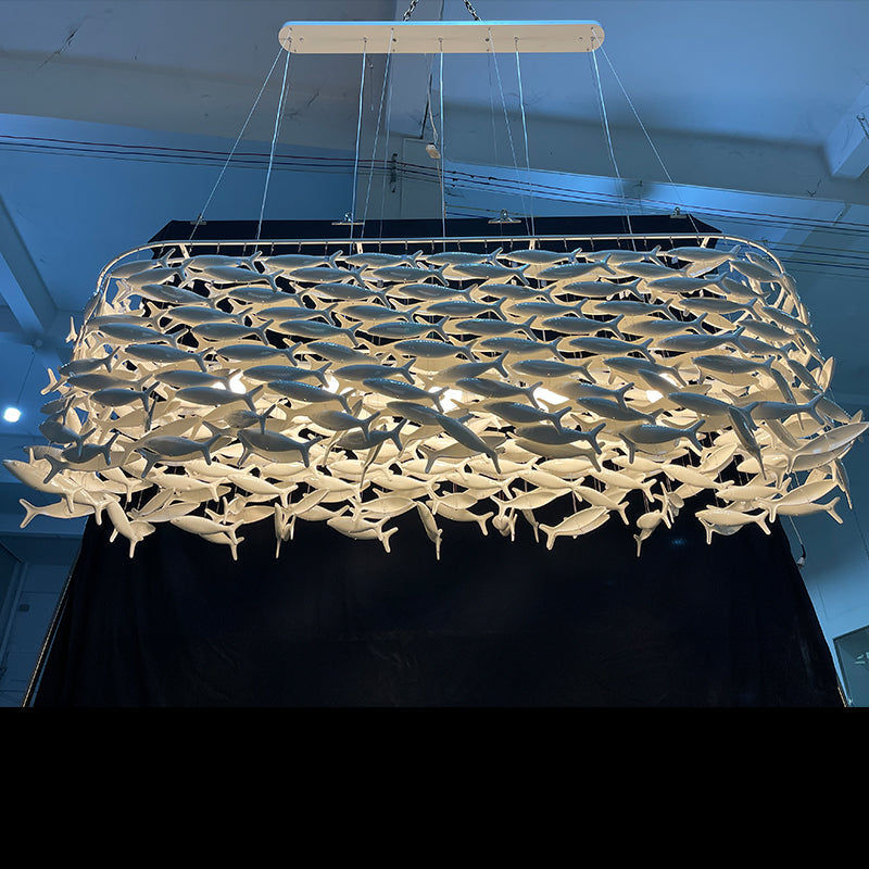 Porcelain Fish Shape Dining Table Chandelier-MEET LIGHTING