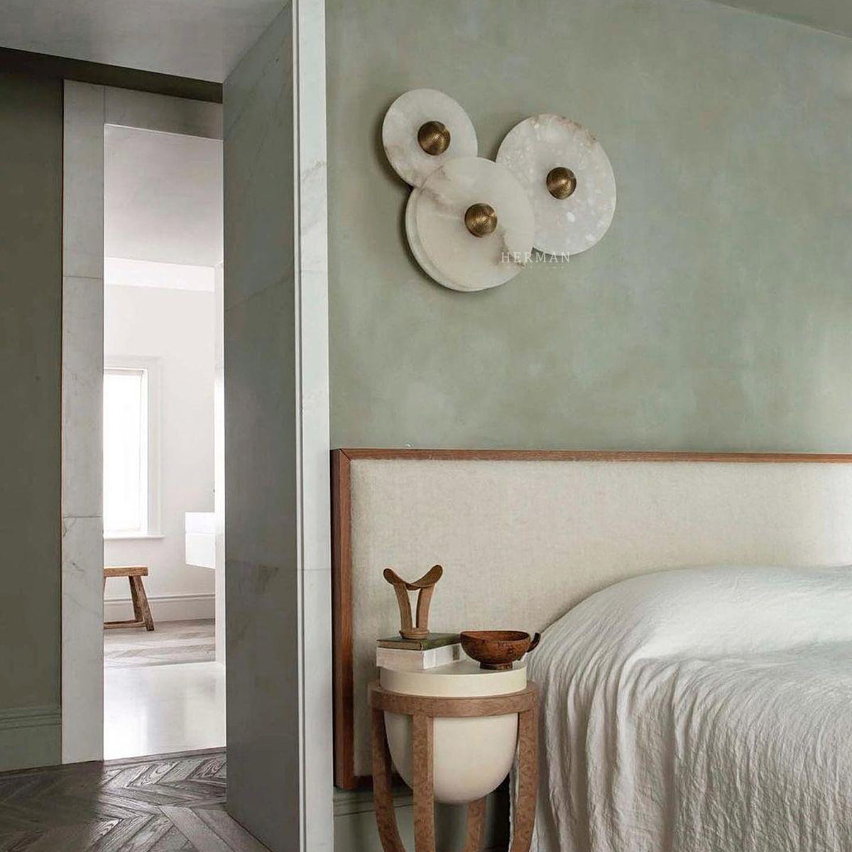 Median Alabaster Flush mount - 3 Surface by Meetlighting