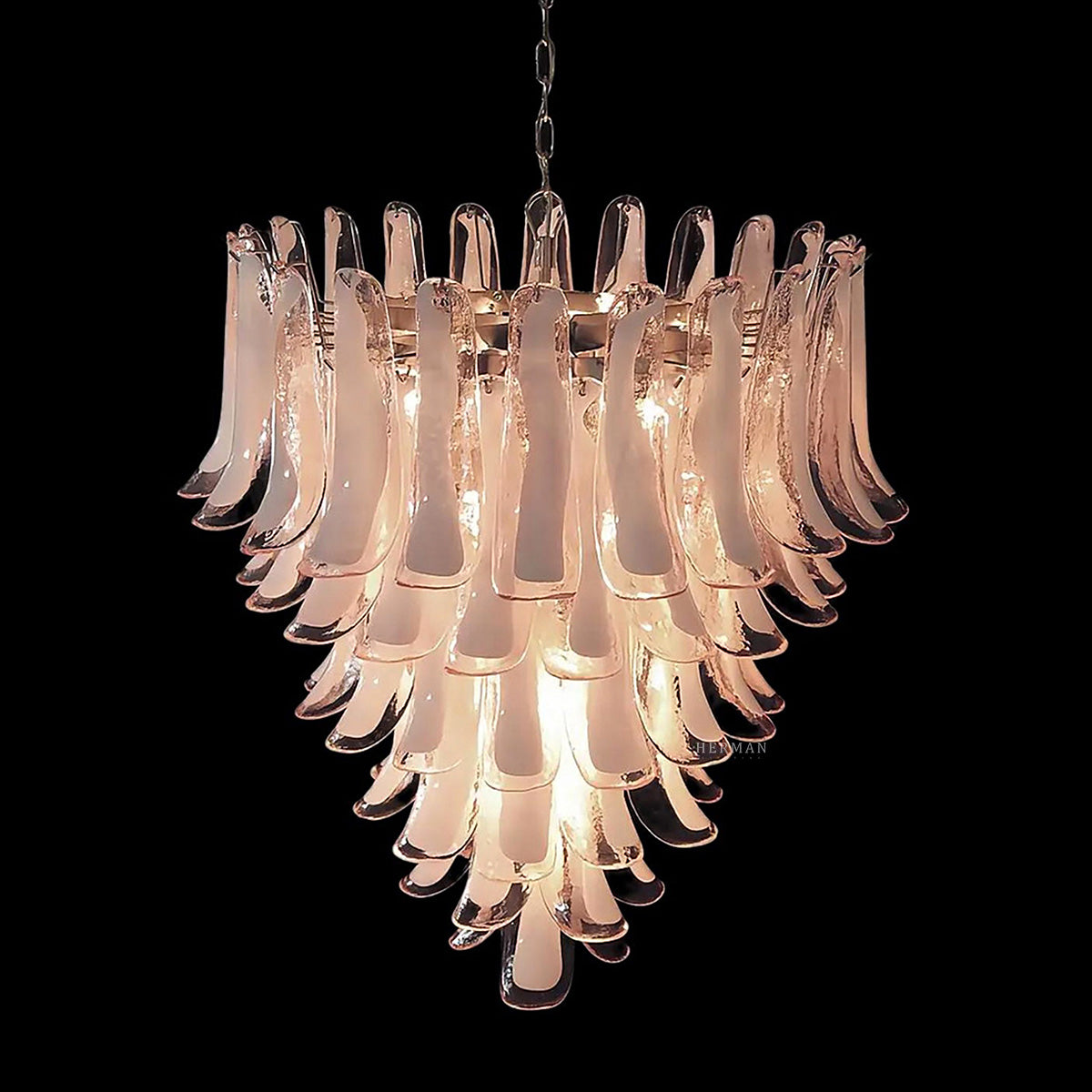 Murano Chandelier – 52 petals – Pink