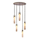 Alabaster Flint 5 Lights Cluster Round Chandelier