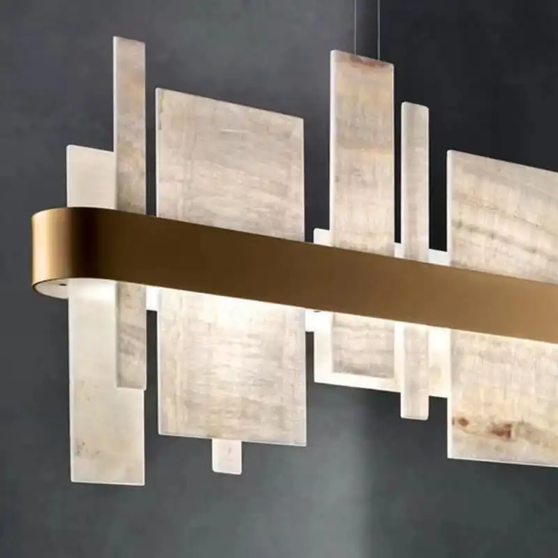 Alabaster Acropolis LED Oval Chandelier