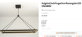 62 Inch Forged Iron Rectangular LED Chandelier