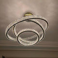 Modern Front Entryway Chandelier 3/4/5/6/7 Rings Crystal Gold/ Chrome Finish Ceiling Lamp-MEET LIGHTING