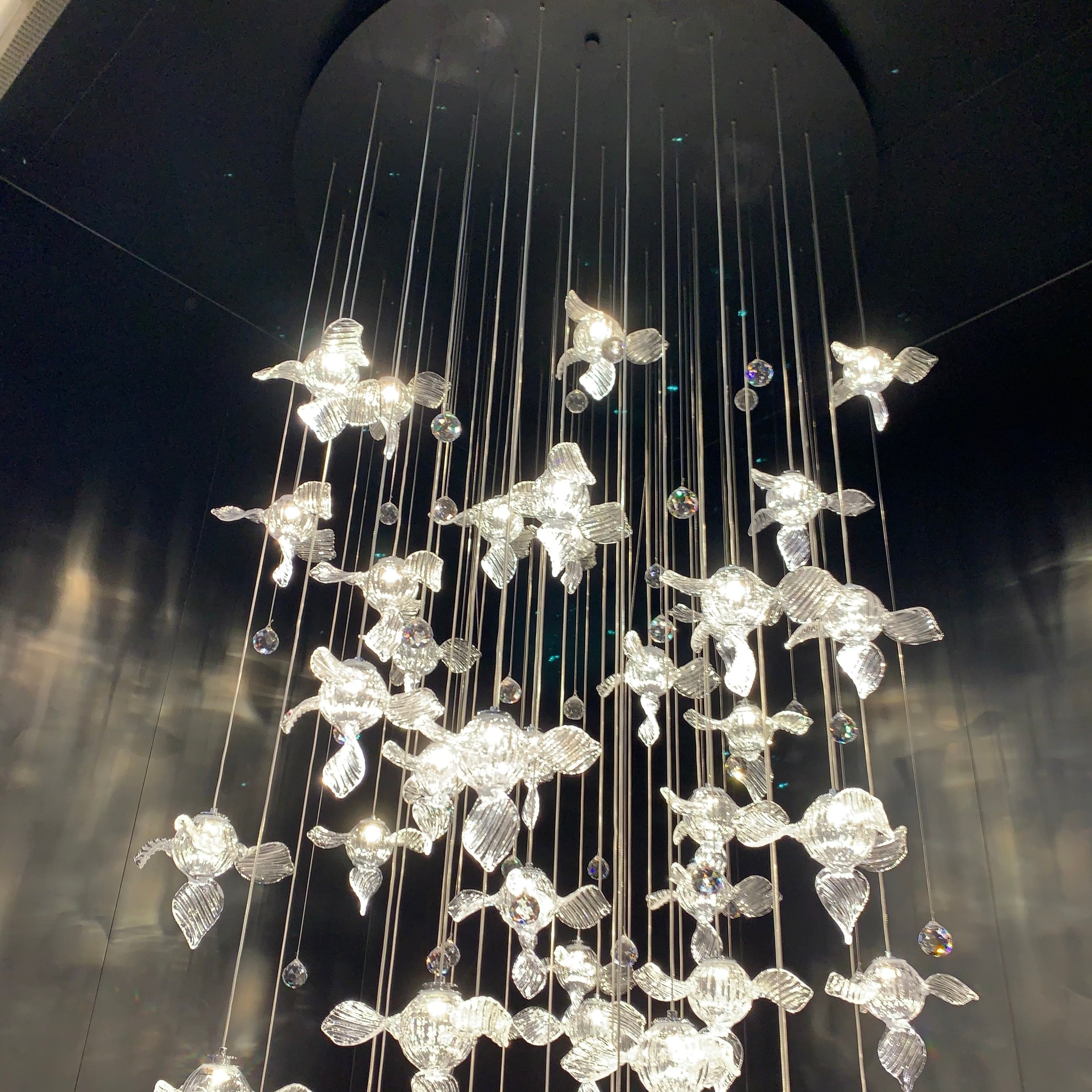 Modern Art Design Propeller-like Crystal Chandelier for Staircase/Villa/Foyer/High-ceiling Space-MEET LIGHTING