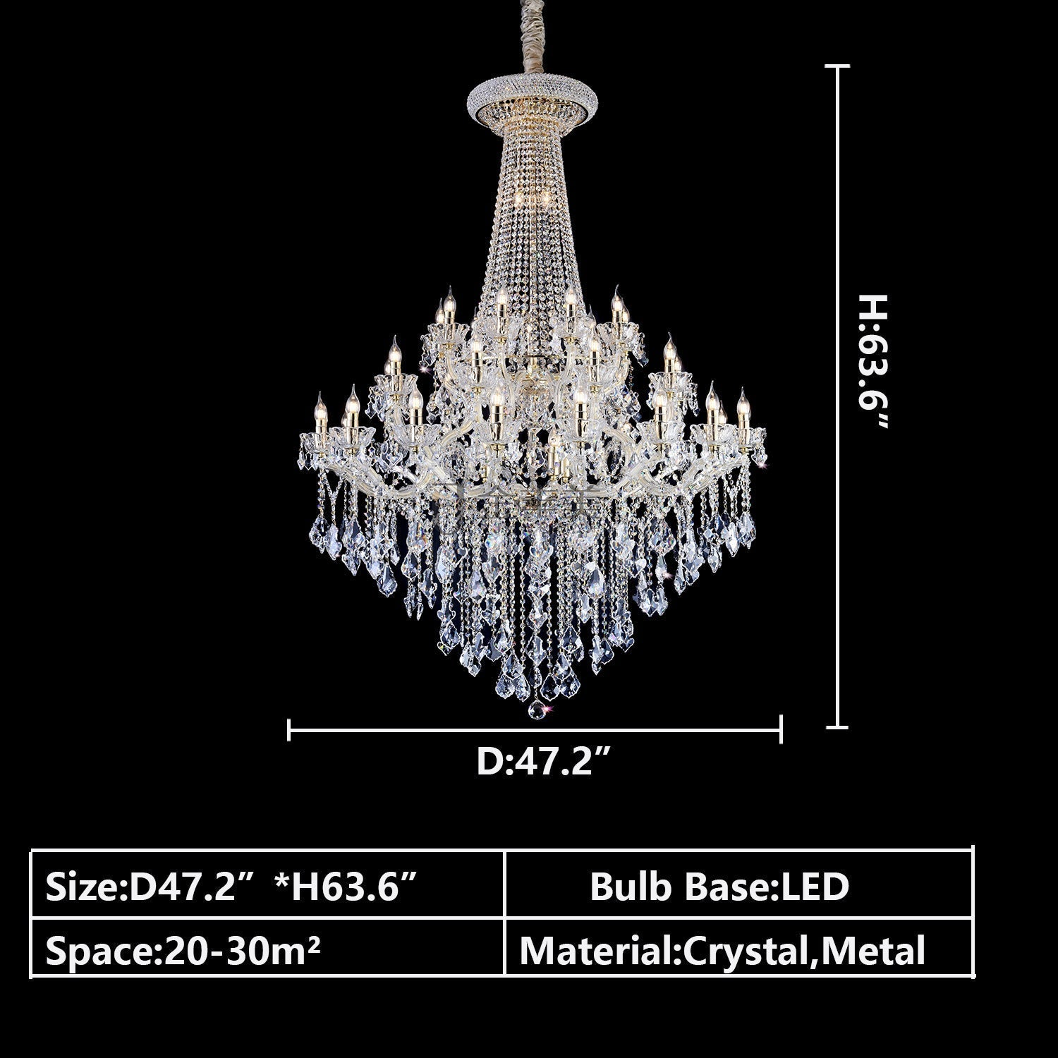Extra Large French Candle Crystal Chandelier Ceiling Art Branch Foyer/Staircase Light Fixture-MEET LIGHTING