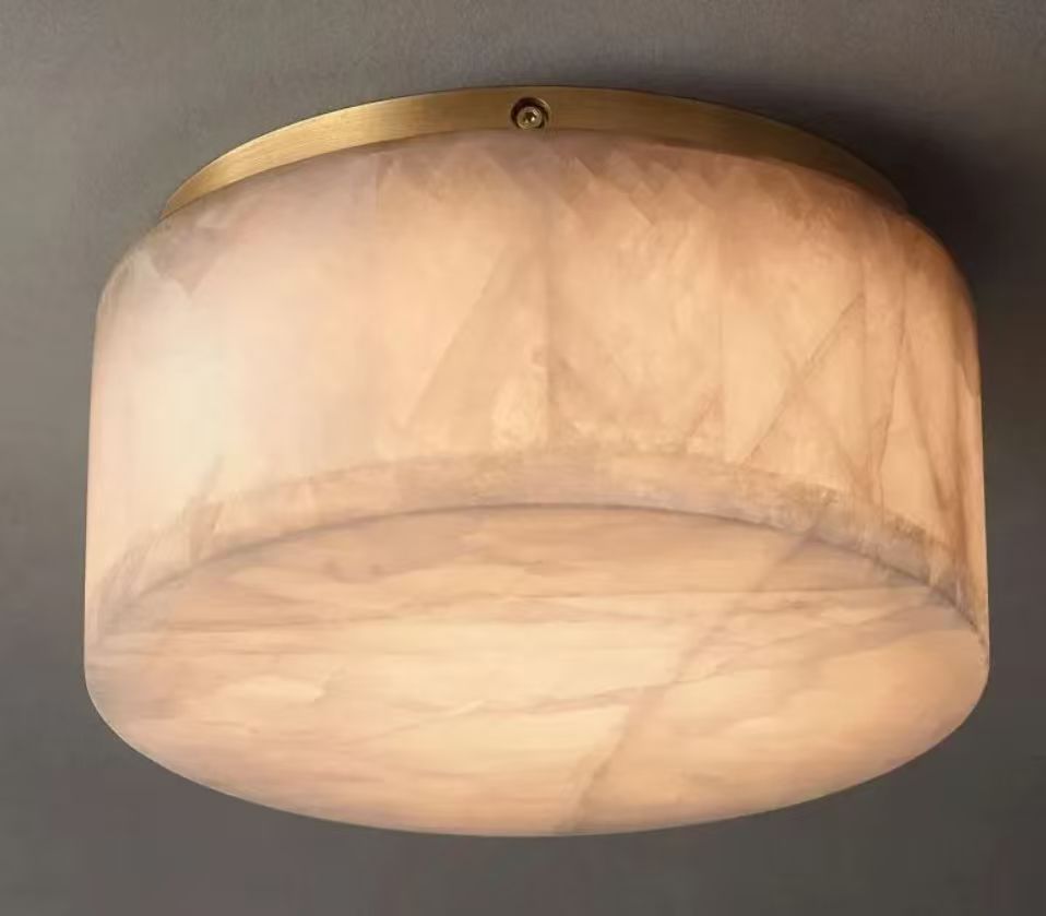 Alabaster Riven Round Flushmount 6"